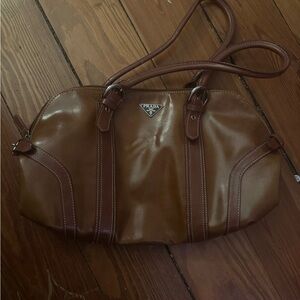 Prada Tan Leather Shoulder Bag